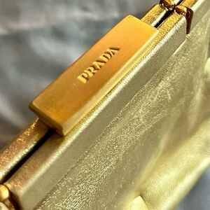 Prada Metallic Gold Clutch